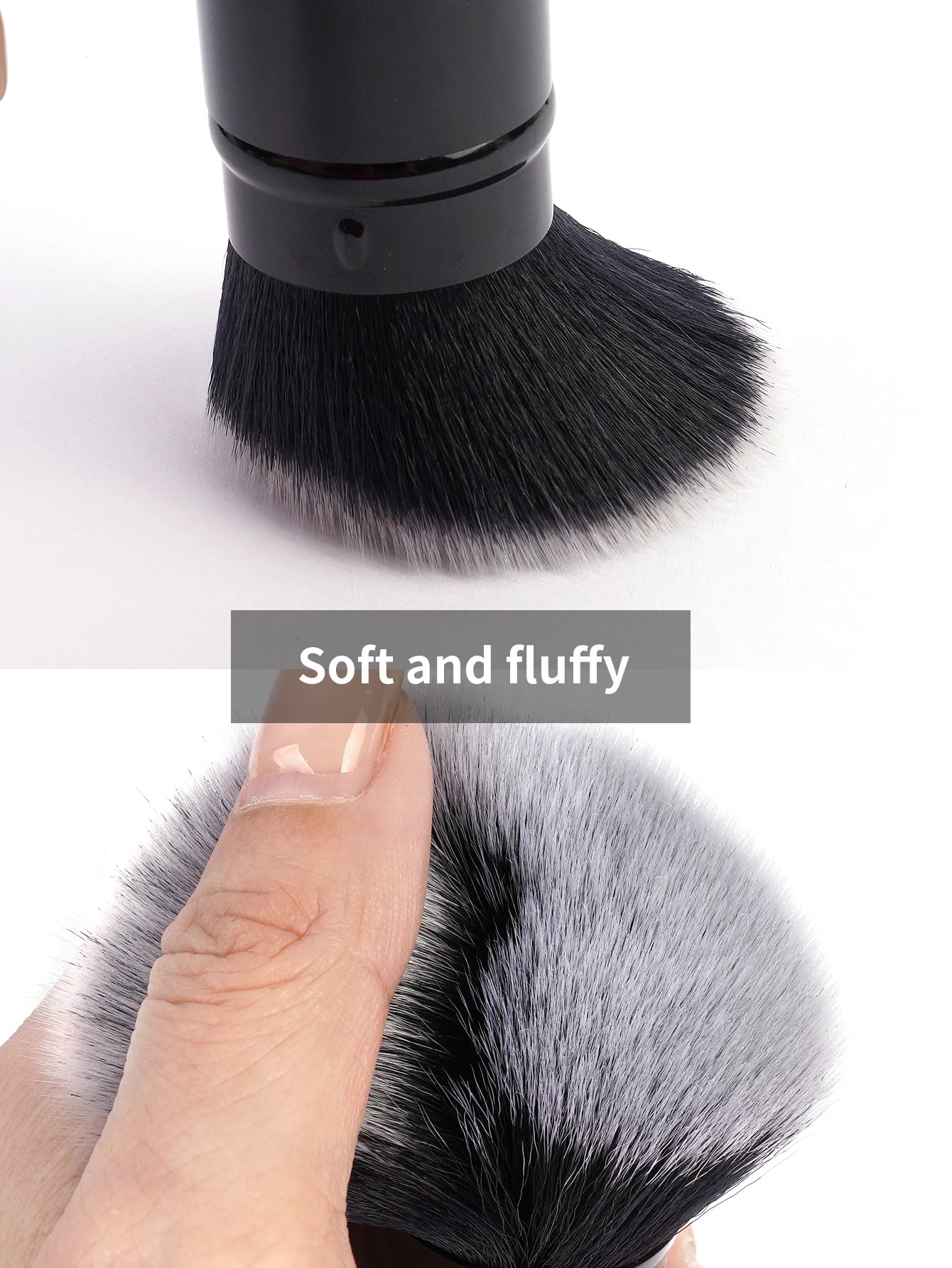 MAANGE 3-Pack Multifunctional Face Makeup Brushes, Nylon Bristle Wand, Unscented, Metal Handle, Portable Retractable Design