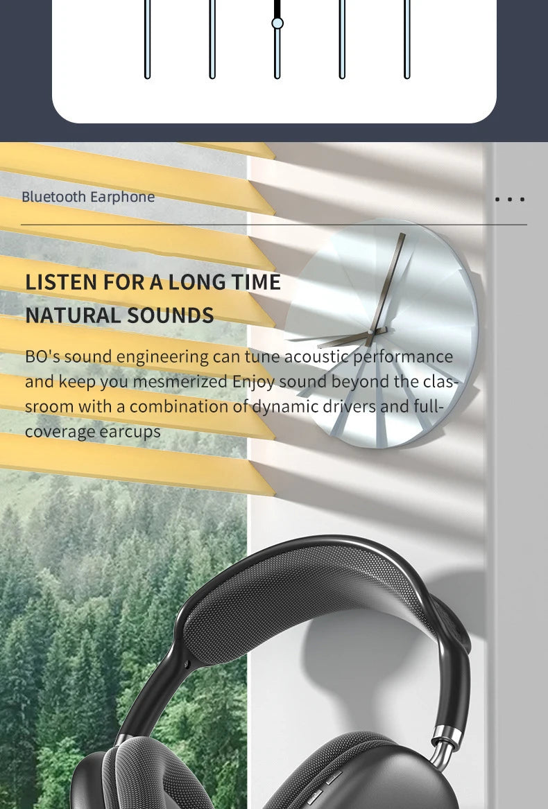 P9 Promax Headphones Wireless Bluetooth Headsets Outdoor Sports Gaming Wireless earphones Supports TF Card for Pc Smartphone
