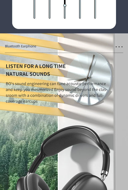 P9 Promax Headphones Wireless Bluetooth Headsets Outdoor Sports Gaming Wireless earphones Supports TF Card for Pc Smartphone