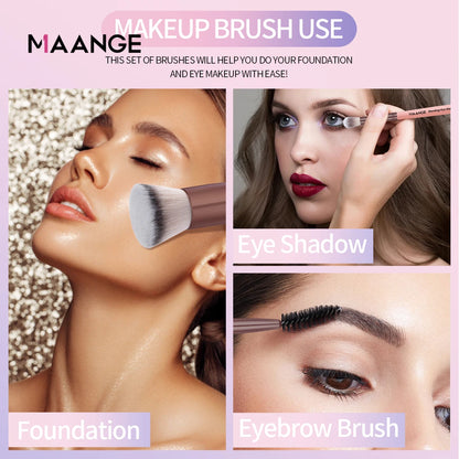 MAANGE 3PCS Makeup Brushes Set Foundation Concealer Brush Eyelashes Brush Eyeshadow Brush Blending Soft Bristles Makeup Tools