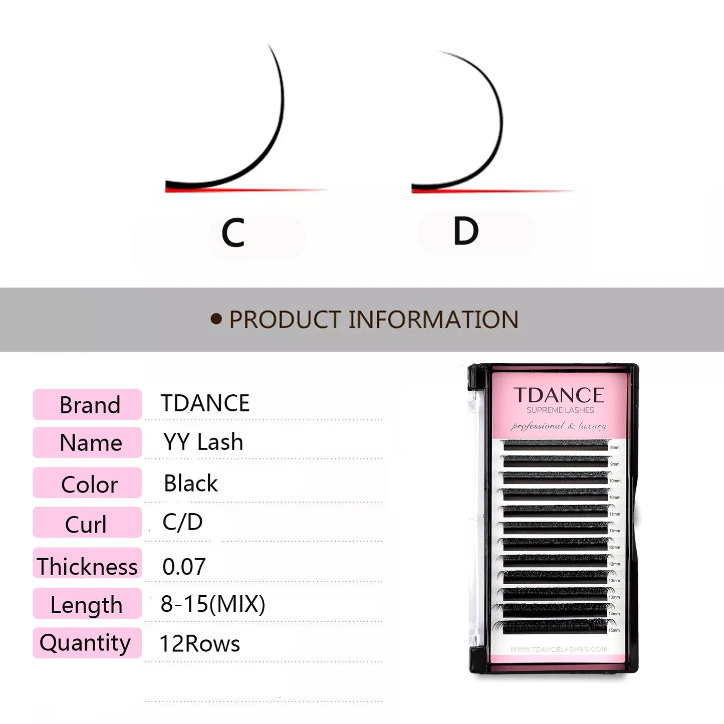 TDANCE 5 cases YY Shape Eyelashes Extension Double Tip soft Lashes Eyelash Cilios Mesh Soft Faux Mink YY Lashes Two Tip Y Lashes