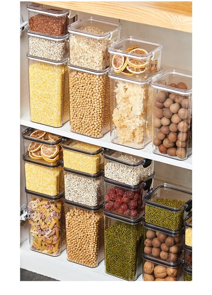 Plastic Food Storage Containers with Lid, Jars for Bulk Cereals, Kitchen Organizers, Pantry Organizer, Home Set