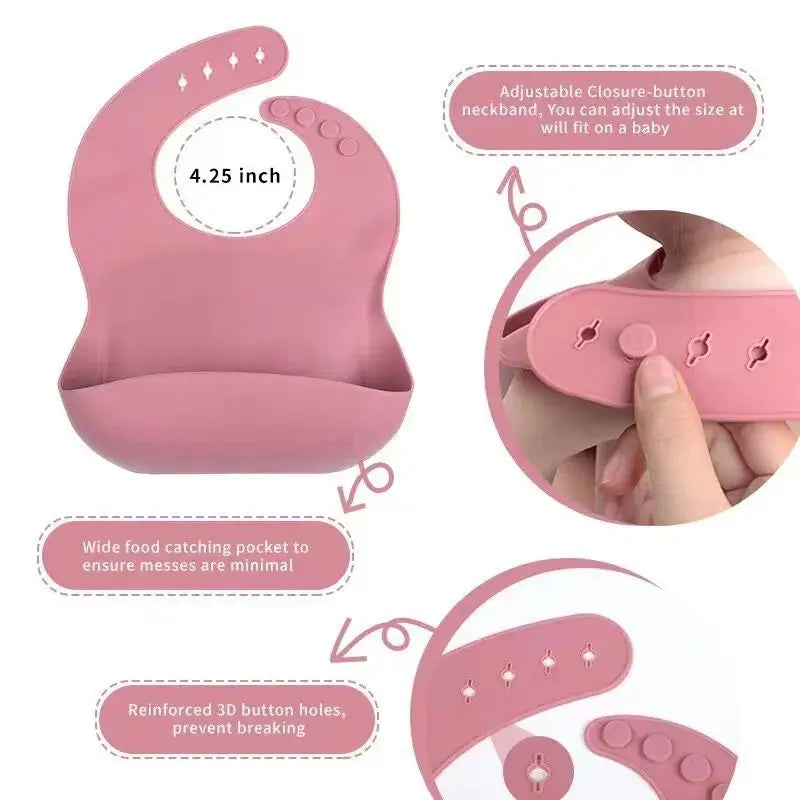 6 PCS Baby Tableware Set Christmas Gifts Sailicone Set Childrens Meal Training Set Cutlery Feeding Bowl Party Gift