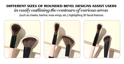 Jessup Double Sided Makeup Brush with Sponge , 3/5/7PCS Eyeshadow Makeup Brushes Set Vegan Hair Powder Contour Highlighter