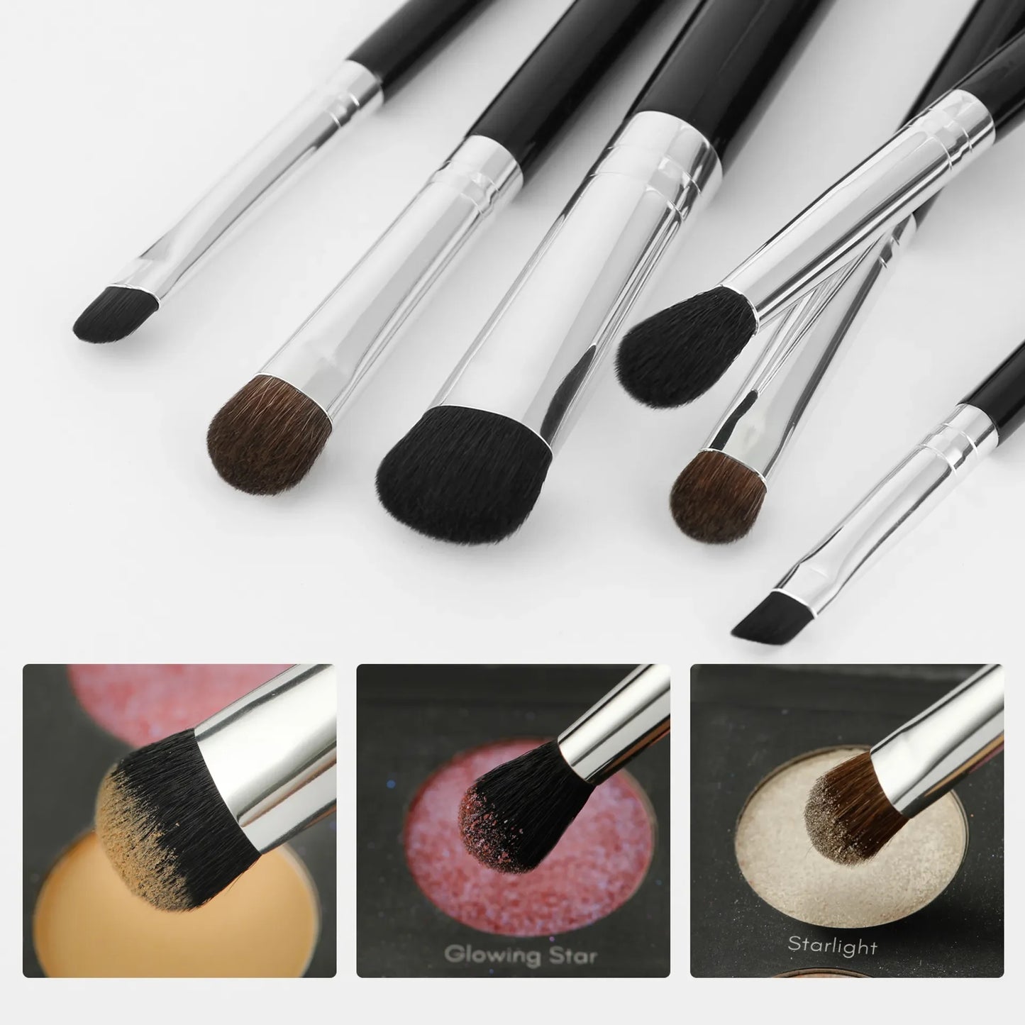Ducare 6Pcs Cosmetic Makeup Brushes Set Eye Shadow Blending Eyeliner Eyelash Eyebrow Brushes for Make up Professional brush