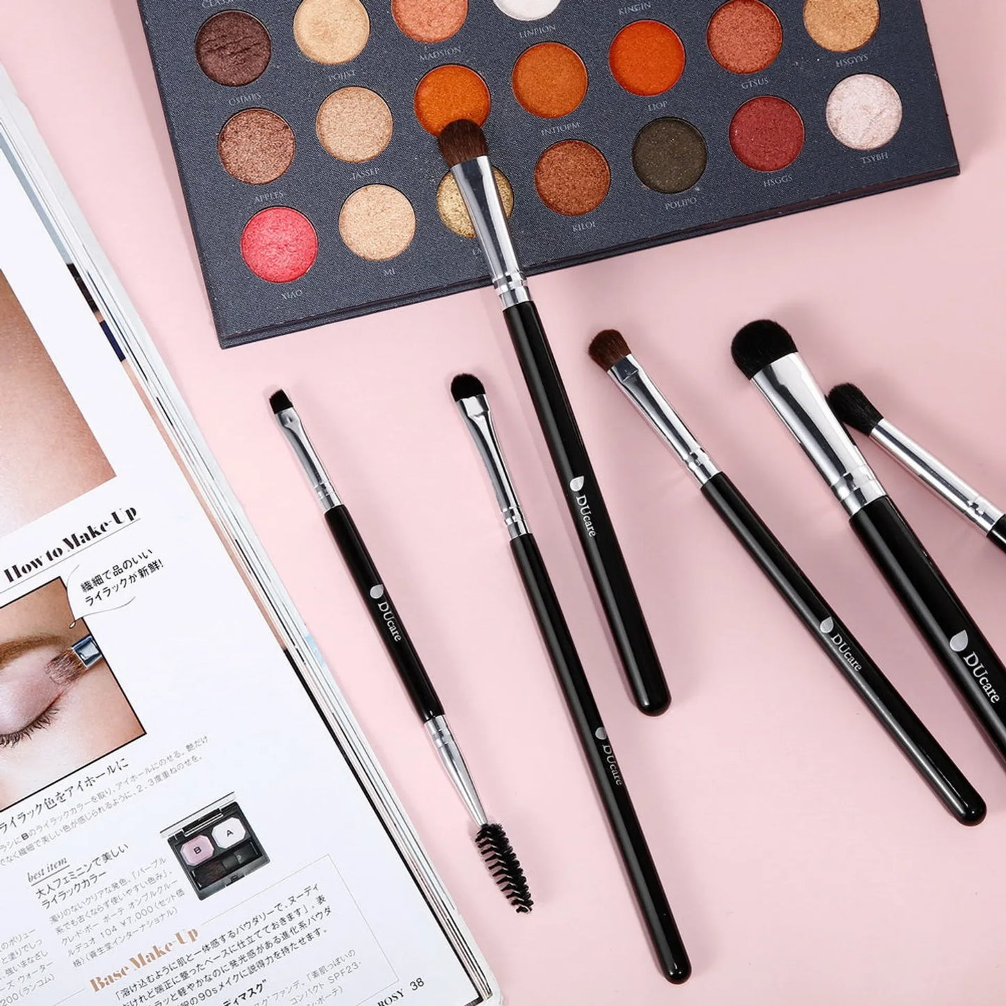 Ducare 6Pcs Cosmetic Makeup Brushes Set Eye Shadow Blending Eyeliner Eyelash Eyebrow Brushes for Make up Professional brush
