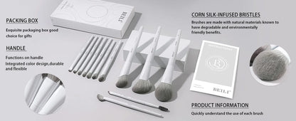 BEILI 12/15 PCS Professional Makeup Brushes Sets Vegan Premium Cosmetics Tool Kakubi Powder Angled Contour Blush Eyeshadow Brush