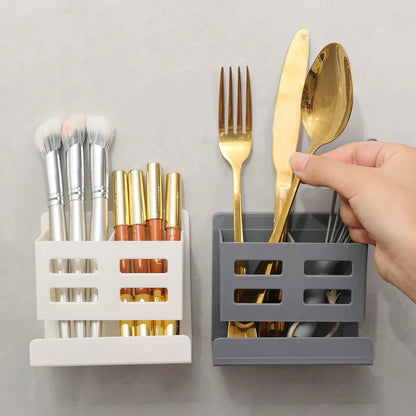 New Hole-free Multifunctional Washbasin Storage Tube Bathroom Toothbrush Razor Storage Rack Wall-mounted Bathroom Supplies