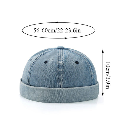 Brimless Skullies Cap Vintage Cotton Men Adjustable Landlord Docker Cap Multipurpos Beanie Hats Streetwear Dome Hat Hip Hop Hats
