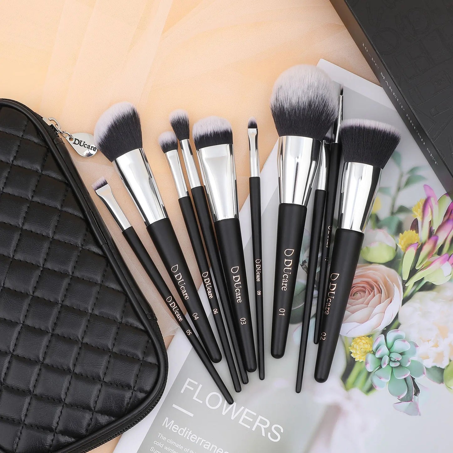 DUcare Professional Makeup Brush Set 10-32Pc Brushes Makeup Kit Synthetic Hair Foundation Power Eyeshadows Blending Beauty Tools