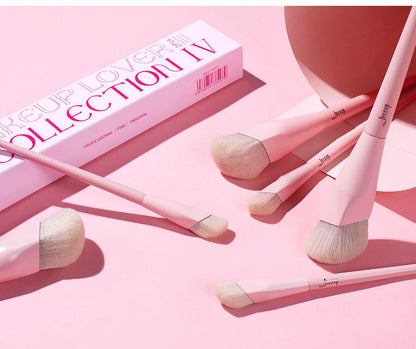 Jessup Foundation Brush and Concealer Brush, Pink Makeup Brushes Set 2Pcs Premium Synthetic Face Brushes Makeup , T497