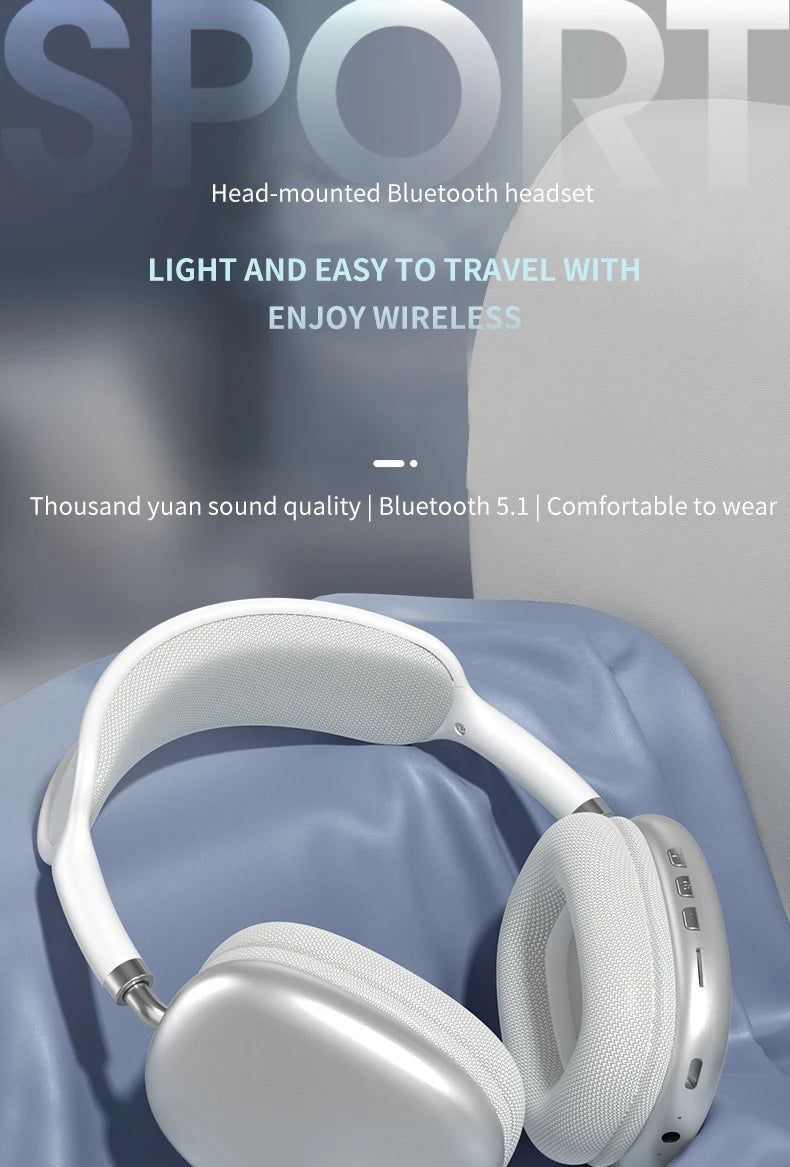 P9 Promax Headphones Wireless Bluetooth Headsets Outdoor Sports Gaming Wireless earphones Supports TF Card for Pc Smartphone