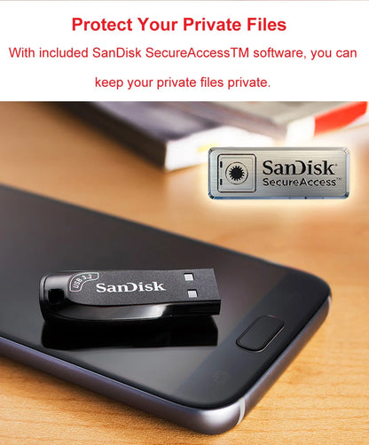 SanDisk Ultra Shift USB 3.0 Flash Drive 256GB 128GB 64GB 32GB Read Speed up to 100MB/s USB Flash Drive Memory Stick Pen Drive