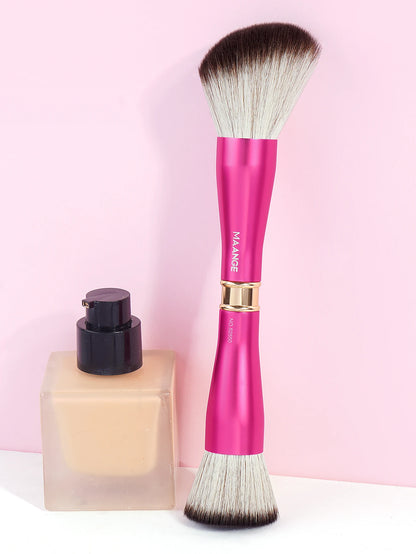 MAANGE Dual-ended Makeup Brush Flat Top Foundation Brush Angled Brush for Contour Mineral Powder Blush