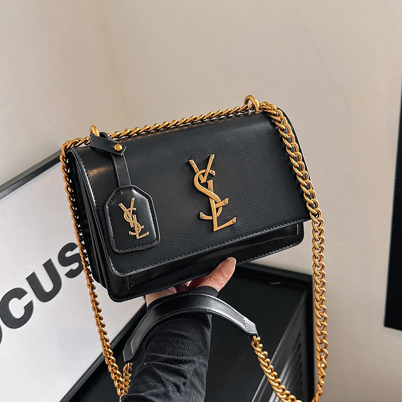 2025 Best Selling Luxury Women's Chain Crossbody Bag - Spacious Square Shoulder Bag With Phone Compartment For Commuters