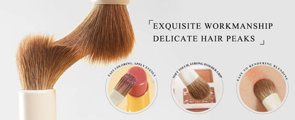 BEILI 15 PCS Makeup Brush Sets Beige Synthetic Hair Brush Foundation Contour Eyeshadow Eyeliner Blush Blending Highlight Brush