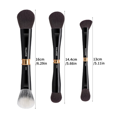 MAANGE 3pcs Dual-Head Multifunctional Makeup Brushes Sloping Foundation Concealer Brush Kabuki for Liquid Cream Blending Beauty