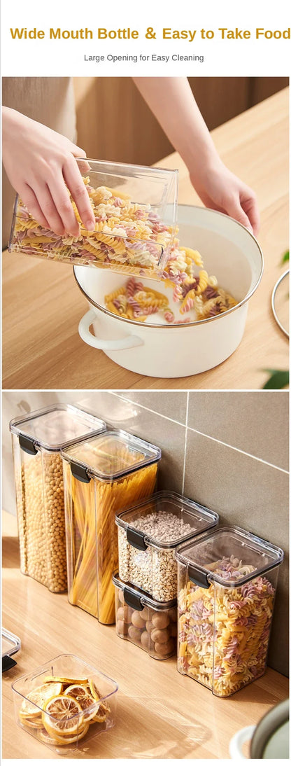 Plastic Food Storage Containers with Lid, Jars for Bulk Cereals, Kitchen Organizers, Pantry Organizer, Home Set