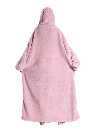 Adults Long Blanket with Sleeves Winter Hoodies Sweatshirt Plus Size Feminino Fleece Wearable Blanket Hoodie Oversized