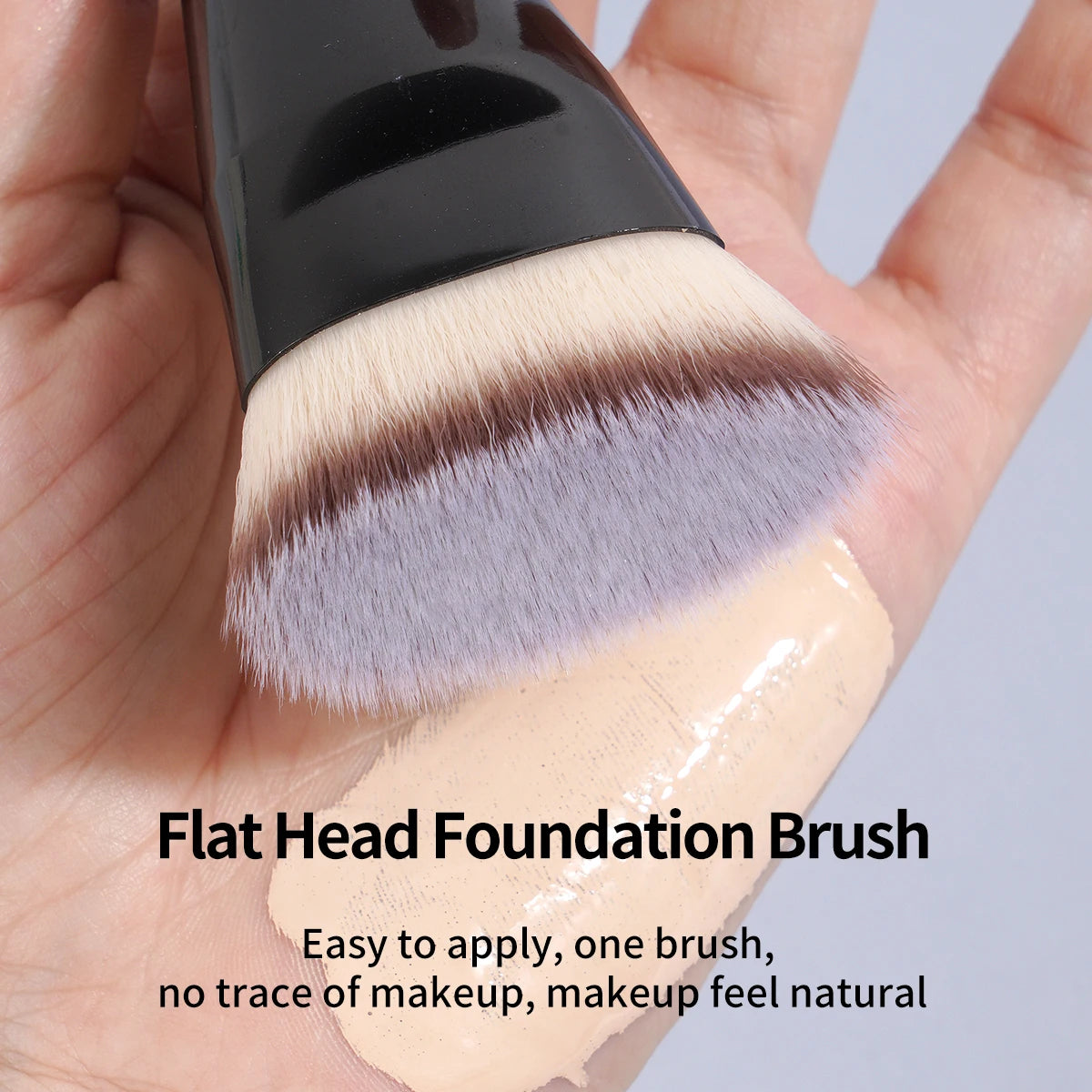 MAANGE 2PCS Flawless Makeup Brush Flat/Angle Foundation Contour Brush Under Eyes Makeup Brush for Liquid Cream Beauty Tools