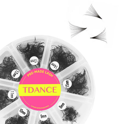 TDANCE 1000 Fans Loose Fan Mixed Length Pointy Base Premade Fans Sharp Thin Slim Medium Stem Volume Russian Eyelashes Extensions