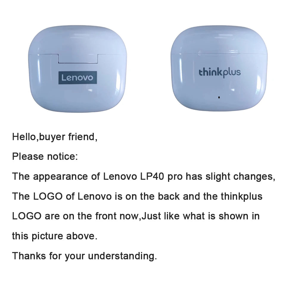 Original Lenovo Thinkplus LivePods LP40pro TWS Semi-in-ear Ergonomic 5.1 Bluetooth Earphone Wireless Stereo Music Calls Headset
