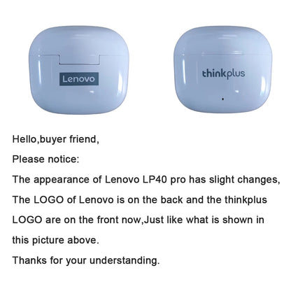 Original Lenovo Thinkplus LivePods LP40pro TWS Semi-in-ear Ergonomic 5.1 Bluetooth Earphone Wireless Stereo Music Calls Headset