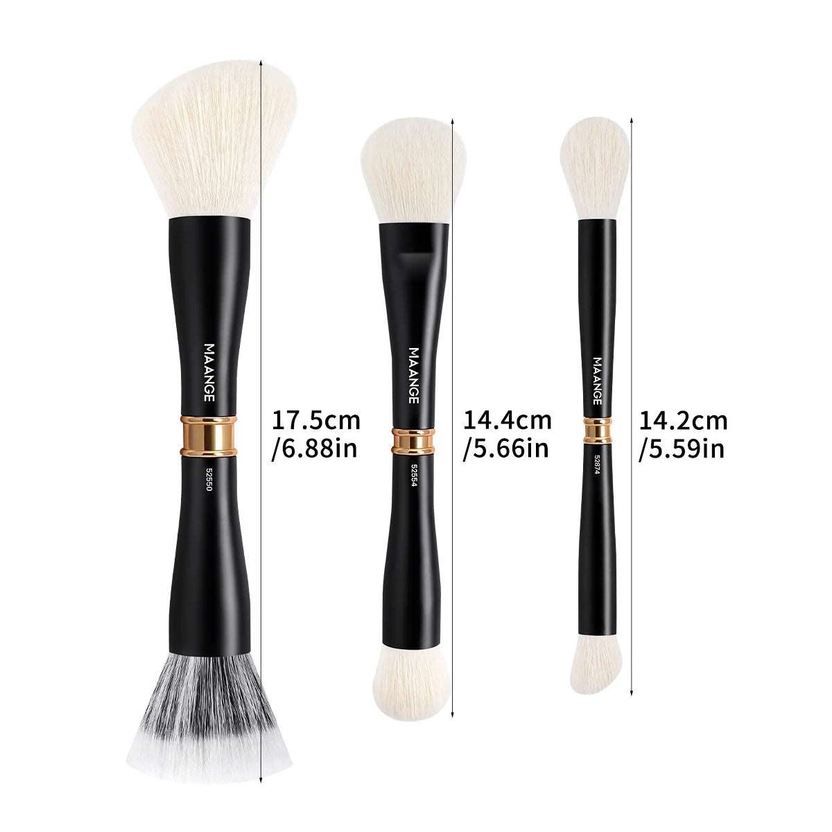 MAANGE 3pcs Dual-Head Multifunctional Makeup Brushes Sloping Foundation Concealer Brush Kabuki for Liquid Cream Blending Beauty