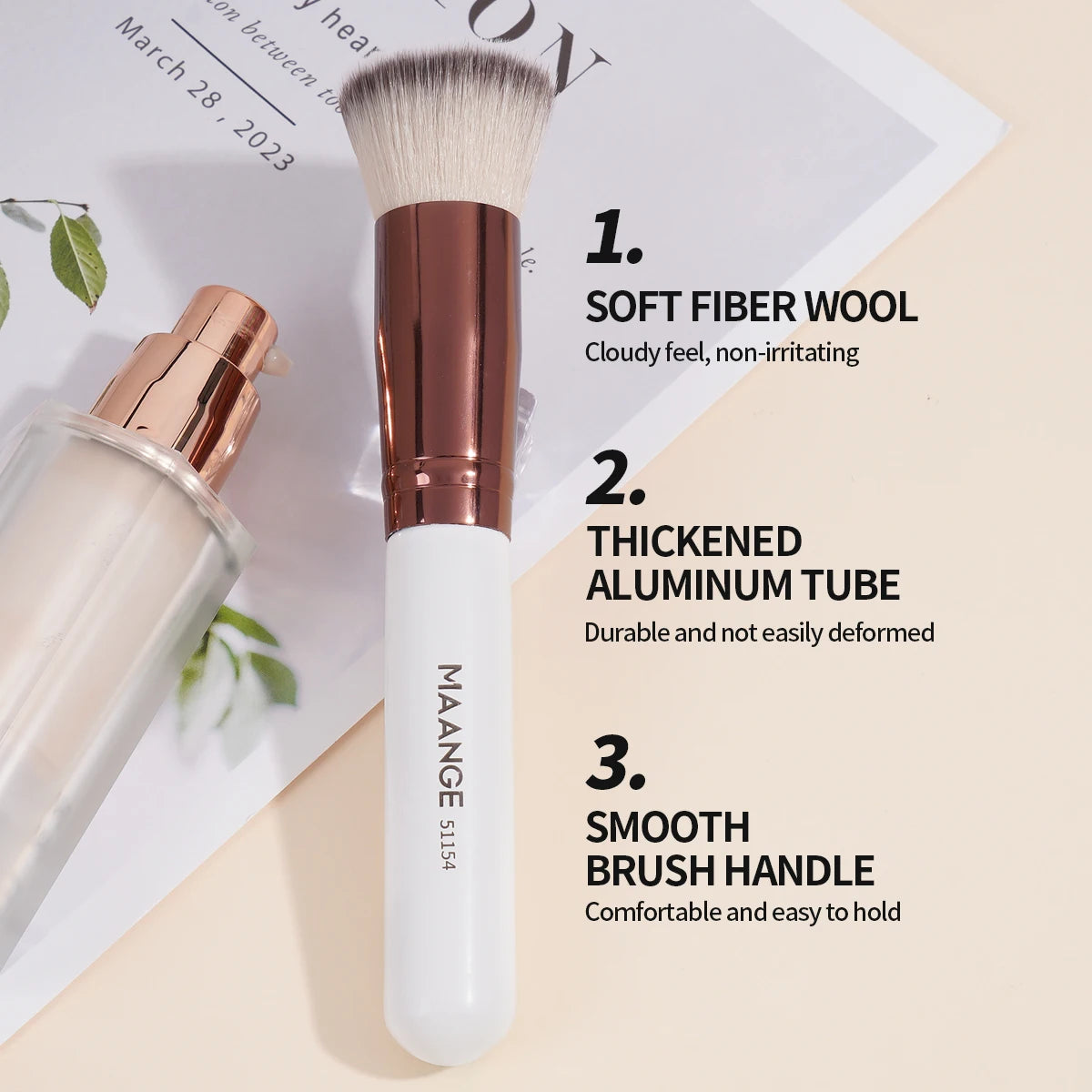 MAANGE 3PCS Makeup Brushes Set Foundation Concealer Brush Eyelashes Brush Eyeshadow Brush Blending Soft Bristles Makeup Tools