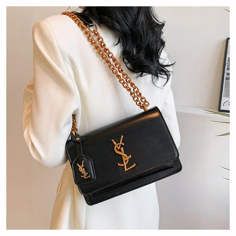 2025 Best Selling Luxury Women's Chain Crossbody Bag - Spacious Square Shoulder Bag With Phone Compartment For Commuters