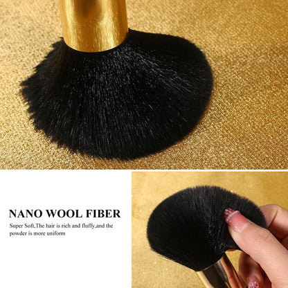 BEILI White Golden Makeup Brushes Set Professional Goat Hair Foundation Contour Bronzer Blush Kakubi Beauty brochas maquillaje