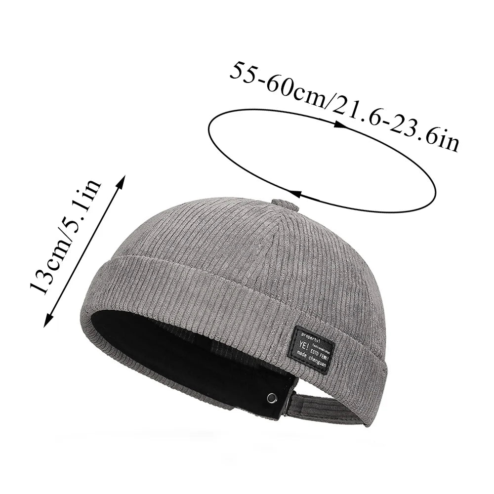 Brimless Skullies Cap Vintage Cotton Men Adjustable Landlord Docker Cap Multipurpos Beanie Hats Streetwear Dome Hat Hip Hop Hats