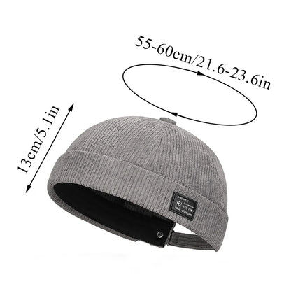 Brimless Skullies Cap Vintage Cotton Men Adjustable Landlord Docker Cap Multipurpos Beanie Hats Streetwear Dome Hat Hip Hop Hats