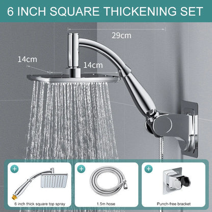 Bathroom 6 ”8 inch shower head ABS Chrome shower head water saving bathroom rain spa square handheld ELA087-1