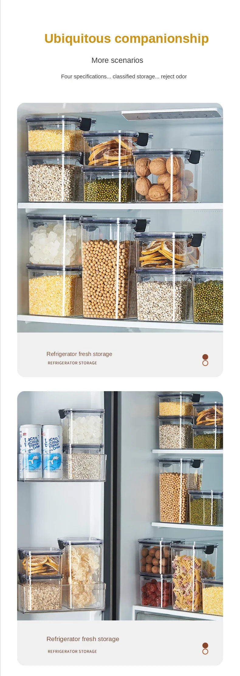 Plastic Food Storage Containers with Lid, Jars for Bulk Cereals, Kitchen Organizers, Pantry Organizer, Home Set