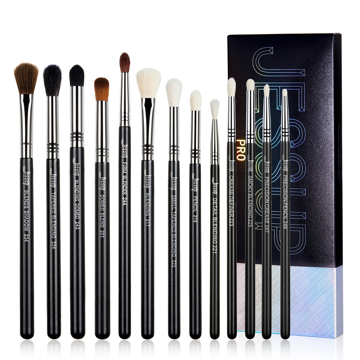 Jessup Eye Makeup Brushes set Professional Eye Blending Brush Synthetic Blends Shadow Crease Pencil Smoky T338