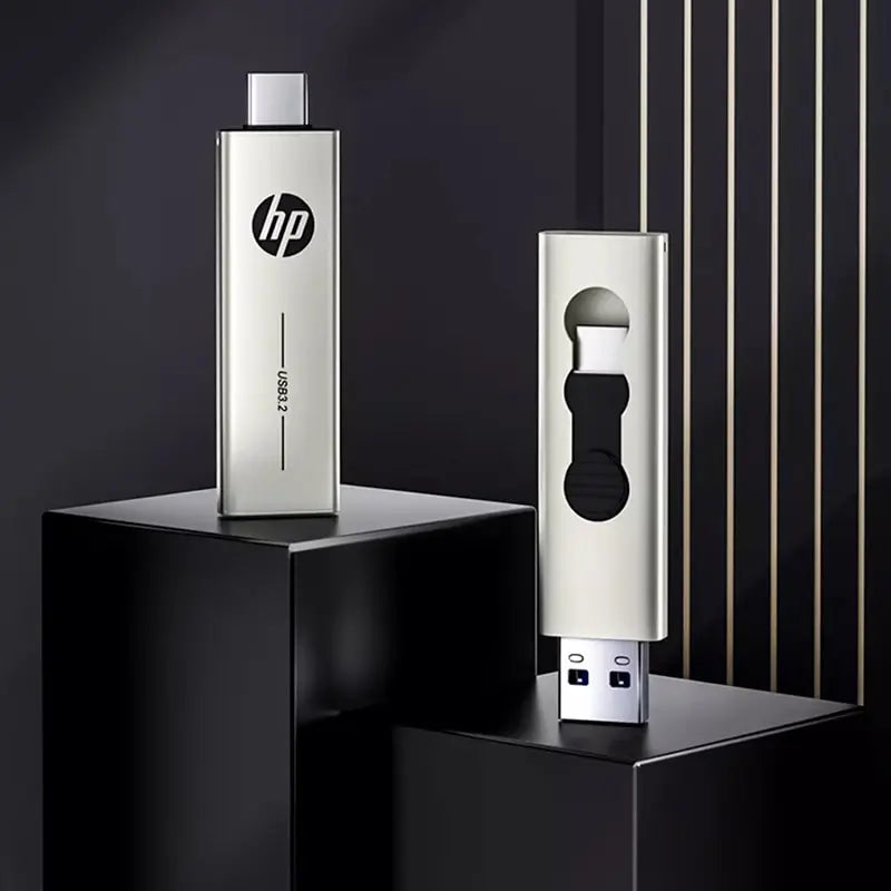 HP Type C Flash Drive 64GB 128GB 256GB 2 in 1 OTG USB3.2 Dual Use USB Flash Drive for Computer Mobile Phone Mini PC