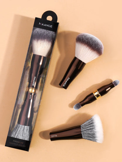 MAANGE 4 in 1 Assemble Makeup Brush Set Travel Makeup Brushes with Case Powder Brush, Foundation/Blush Brush, Eyeshadow Brush