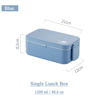 2in1 Bento Box,2 Layer Lunch Box for Adult Kids, 63oz Stackable Lunch Container with Spoons & forks,Leak Proof,Microwave Safe
