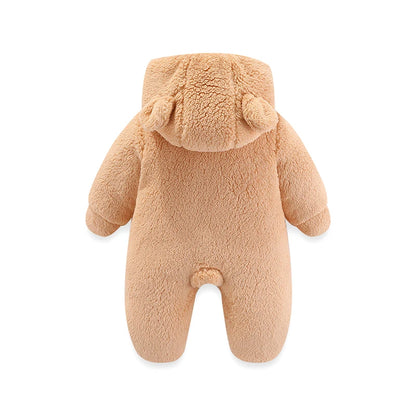 Newborn Baby Winter Jacket Warm Hooded Infant Romper Thicken Soft Cotton Boys Jumpsuit Cartoon Baby Girl Clothes 0 to 12 Months