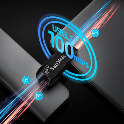 SanDisk Ultra Shift USB 3.0 Flash Drive 256GB 128GB 64GB 32GB Read Speed up to 100MB/s USB Flash Drive Memory Stick Pen Drive