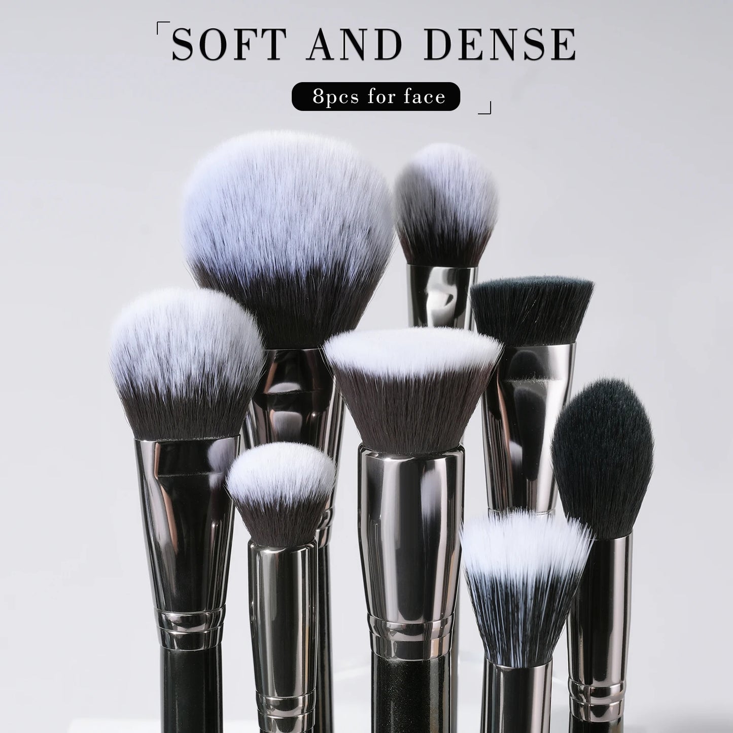 BEILI Professional Black Makeup Brushes Set Synthetic Hair Kabuki Foundation Blush Eyeshadow Smoky Brush Beauty Tool For Women