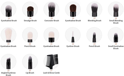 DUcare Professional Makeup Brush Set 10-32Pc Brushes Makeup Kit Synthetic Hair Foundation Power Eyeshadows Blending Beauty Tools