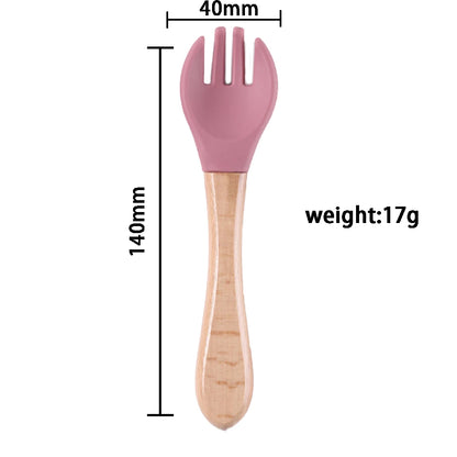 14pcs Silicone Baby Tableware Set Food Children Supplementary Bowl Baby Dinner Plate Fork Spoon Bib Non-slip Bowl Drop-proof Bow