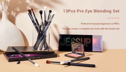 Jessup Eye Makeup Brushes set Professional Eye Blending Brush Synthetic Blends Shadow Crease Pencil Smoky T338
