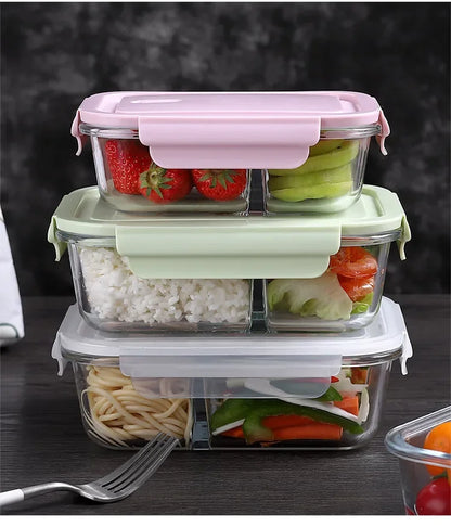 Premium Glass Lunch Container - Leak-Proof Bento Box with Secure Lid
