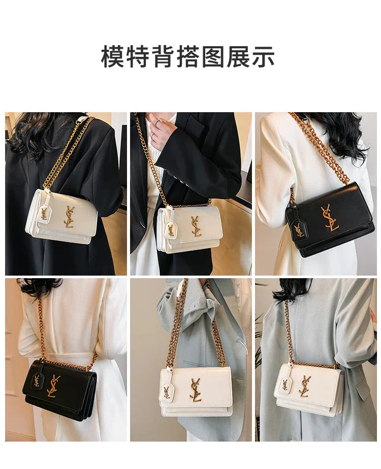 2025 Best Selling Luxury Women's Chain Crossbody Bag - Spacious Square Shoulder Bag With Phone Compartment For Commuters