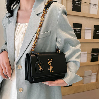 2025 Best Selling Luxury Women's Chain Crossbody Bag - Spacious Square Shoulder Bag With Phone Compartment For Commuters