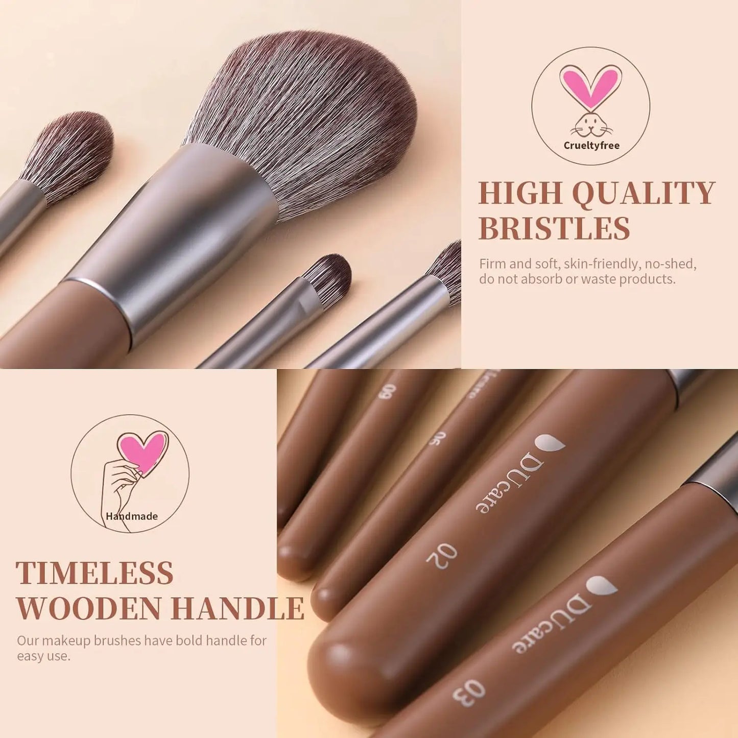 DUcare Professional Makeup Brush Set 10-32Pc Brushes Makeup Kit Synthetic Hair Foundation Power Eyeshadows Blending Beauty Tools