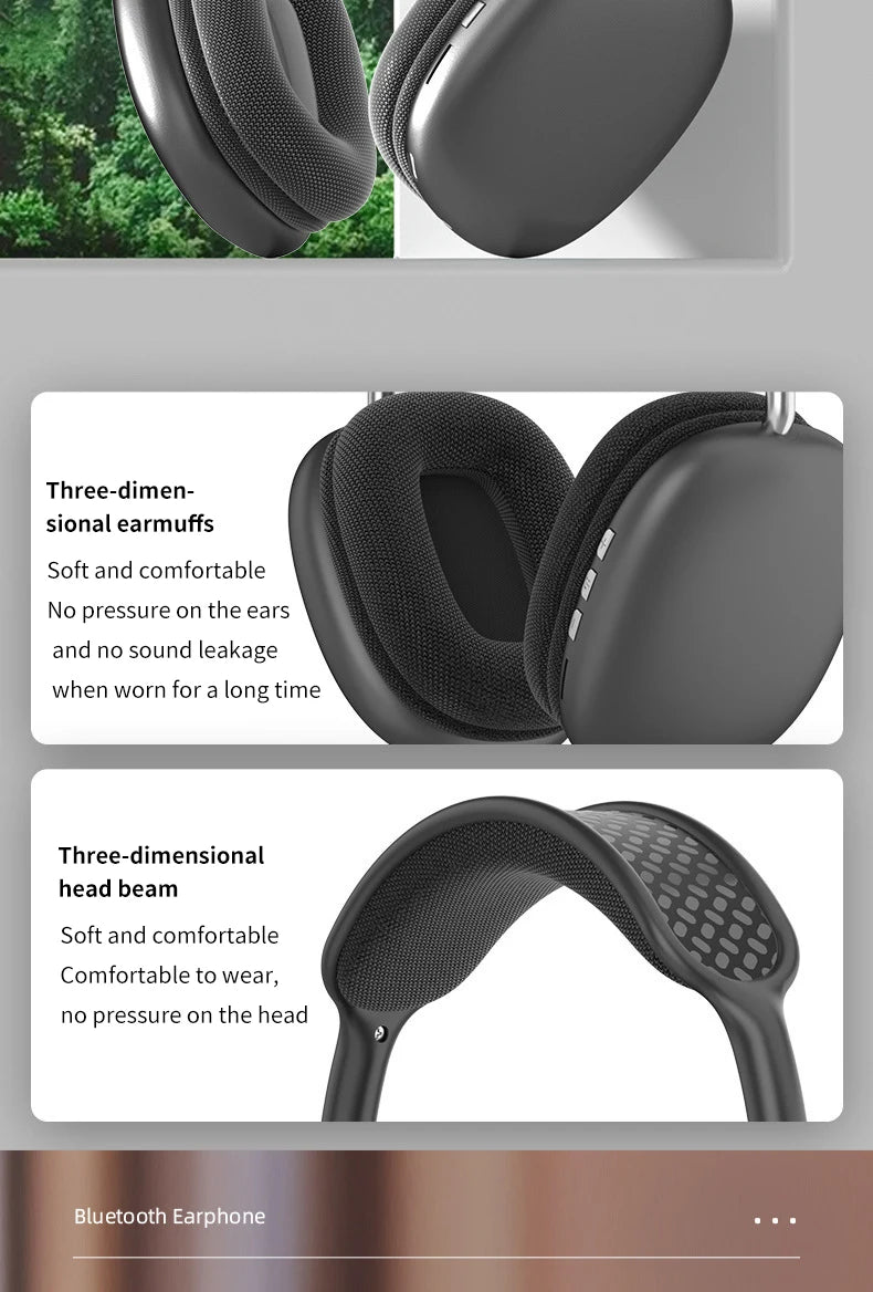 P9 Promax Headphones Wireless Bluetooth Headsets Outdoor Sports Gaming Wireless earphones Supports TF Card for Pc Smartphone